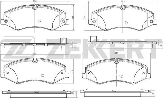 Zekkert BS-2531 - Тормозные колодки, дисковые, комплект unicars.by