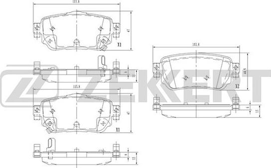 Zekkert BS-2524 - Тормозные колодки, дисковые, комплект unicars.by