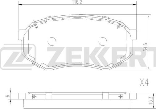 Zekkert BS-2528 - Тормозные колодки, дисковые, комплект unicars.by