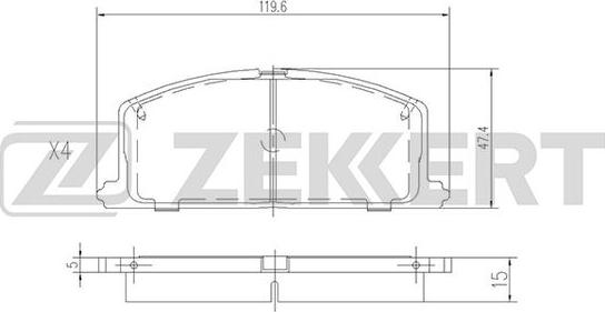 Zekkert BS-2624 - Тормозные колодки, дисковые, комплект unicars.by