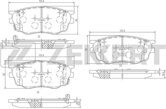 Zekkert BS-2063 - Тормозные колодки, дисковые, комплект unicars.by