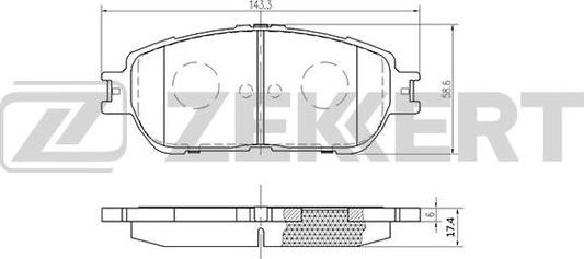 Zekkert BS-2081 - Тормозные колодки, дисковые, комплект unicars.by