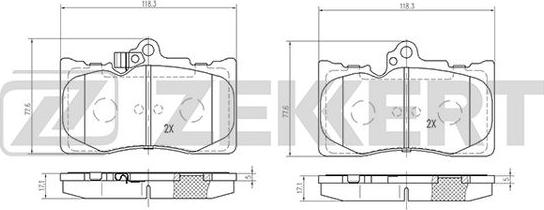 Zekkert BS-2082 - Тормозные колодки, дисковые, комплект unicars.by