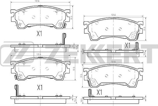 Zekkert BS-2036 - Тормозные колодки, дисковые, комплект unicars.by