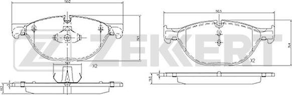 Zekkert BS-2144 - Тормозные колодки, дисковые, комплект unicars.by