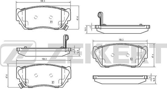 Zekkert BS-2151 - Тормозные колодки, дисковые, комплект unicars.by