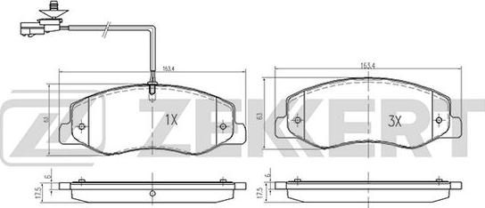 Zekkert BS-2165 - Тормозные колодки, дисковые, комплект unicars.by