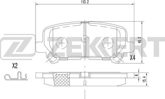 Zekkert BS-2160 - Тормозные колодки, дисковые, комплект unicars.by