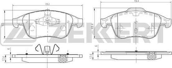 Zekkert BS-2163 - Тормозные колодки, дисковые, комплект unicars.by