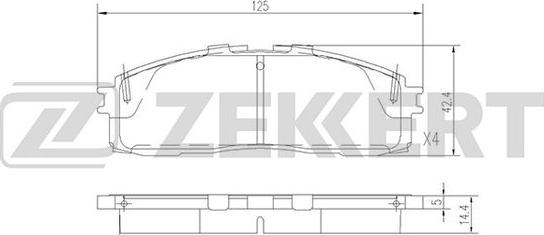 Zekkert BS-2104 - Тормозные колодки, дисковые, комплект unicars.by