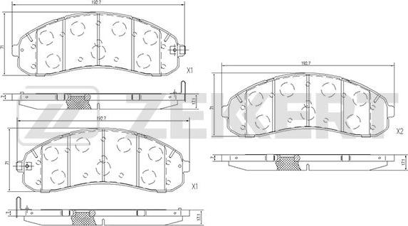 Zekkert BS-2108 - Тормозные колодки, дисковые, комплект unicars.by