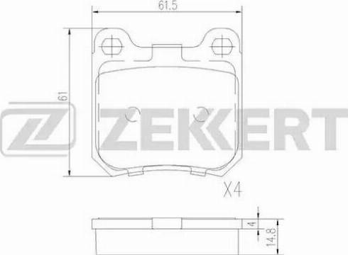 Zekkert BS-2111 - Тормозные колодки, дисковые, комплект unicars.by