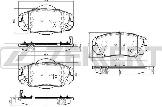 Zekkert BS-2113 - Тормозные колодки, дисковые, комплект unicars.by