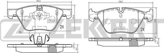 Zekkert BS-2139 - Тормозные колодки, дисковые, комплект unicars.by