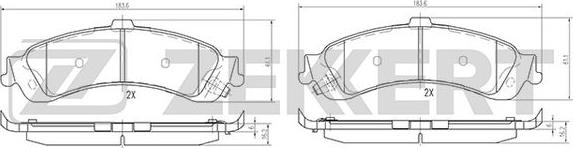 Zekkert BS-2129 - Тормозные колодки, дисковые, комплект unicars.by