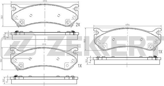 Zekkert BS-2128 - Тормозные колодки, дисковые, комплект unicars.by