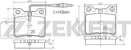 Zekkert BS-2890 - Тормозные колодки, дисковые, комплект unicars.by