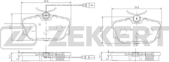 Zekkert BS-2845 - Тормозные колодки, дисковые, комплект unicars.by