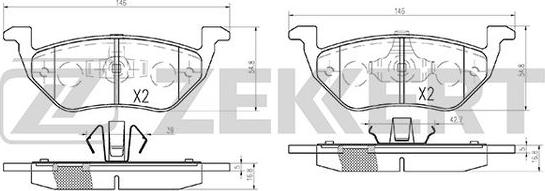 Zekkert BS-2848 - Тормозные колодки, дисковые, комплект unicars.by