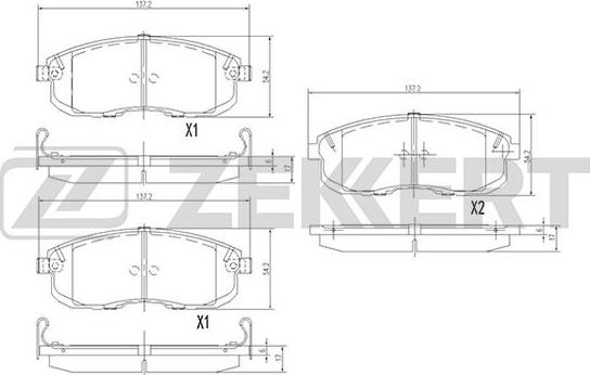 Zekkert BS-2806 - Тормозные колодки, дисковые, комплект unicars.by