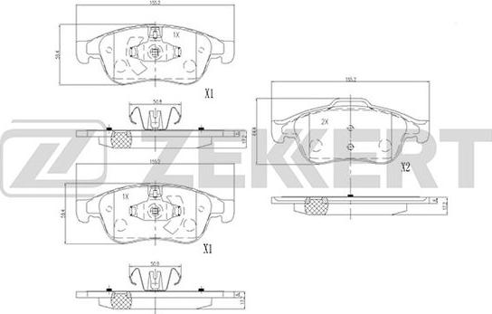 Zekkert BS-2800 - Тормозные колодки, дисковые, комплект unicars.by