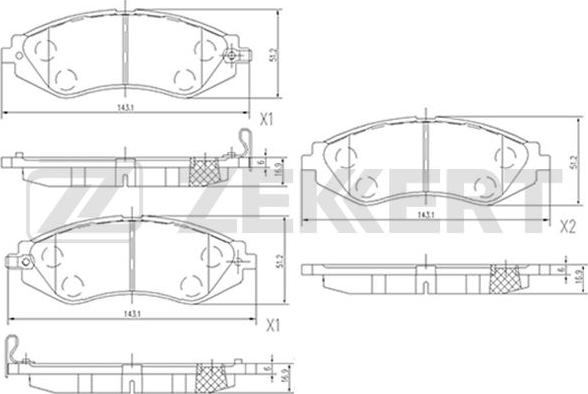 Zekkert BS-2811 - Тормозные колодки, дисковые, комплект unicars.by