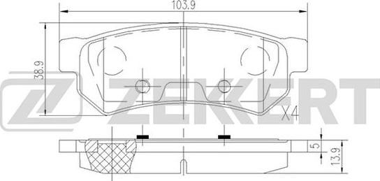 Zekkert BS-2813 - Тормозные колодки, дисковые, комплект unicars.by