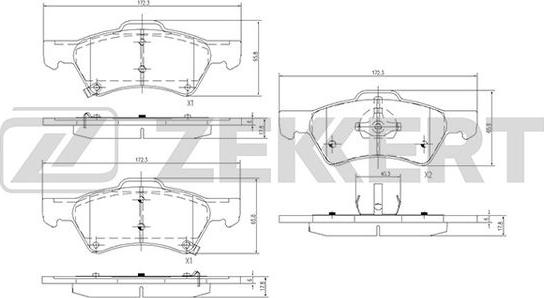 Zekkert BS-2839 - Тормозные колодки, дисковые, комплект unicars.by