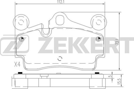 Zekkert BS-2834 - Тормозные колодки, дисковые, комплект unicars.by