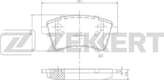 Zekkert BS-2830 - Тормозные колодки, дисковые, комплект unicars.by