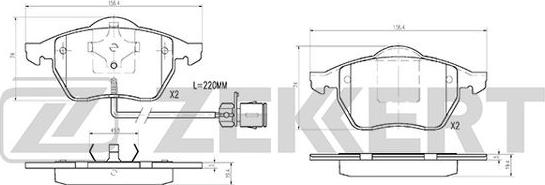 Zekkert BS-2831 - Тормозные колодки, дисковые, комплект unicars.by