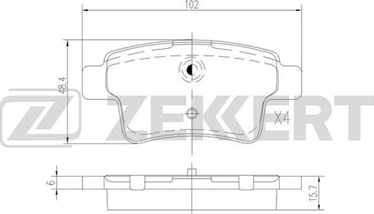 Zekkert BS-2824 - Тормозные колодки, дисковые, комплект unicars.by