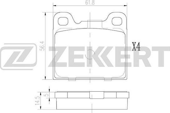 Zekkert BS-2876 - Тормозные колодки, дисковые, комплект unicars.by