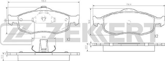 Zekkert BS-2870 - Тормозные колодки, дисковые, комплект unicars.by