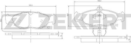 Zekkert BS-2346 - Тормозные колодки, дисковые, комплект unicars.by