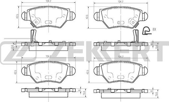 Zekkert BS-2366 - Тормозные колодки, дисковые, комплект unicars.by