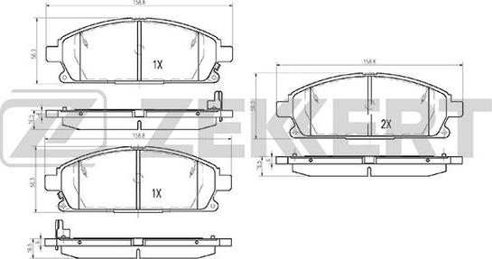 Zekkert BS-2316 - Тормозные колодки, дисковые, комплект unicars.by