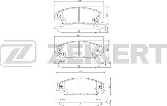 Zekkert BS-2384 - Тормозные колодки, дисковые, комплект unicars.by