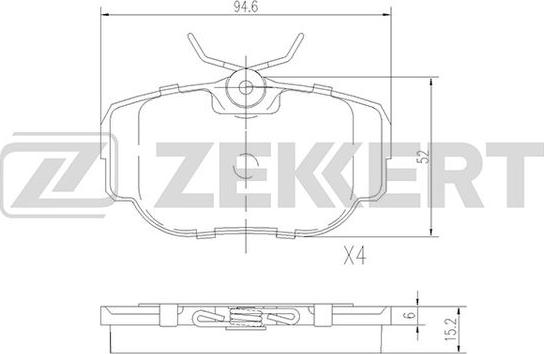 Zekkert BS-2380 - Тормозные колодки, дисковые, комплект unicars.by