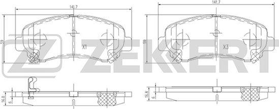 Zekkert BS-2296 - Тормозные колодки, дисковые, комплект unicars.by