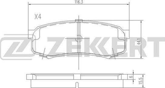 Zekkert BS-2240 - Тормозные колодки, дисковые, комплект unicars.by