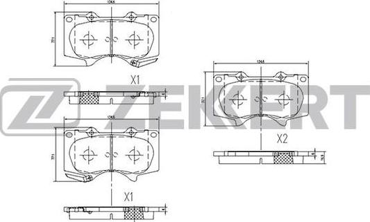 Zekkert BS-2241 - Тормозные колодки, дисковые, комплект unicars.by