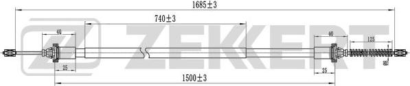 Zekkert BZ-1330 - Тросик, cтояночный тормоз unicars.by