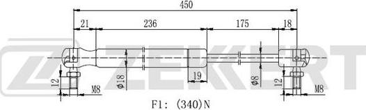 Zekkert GF-2178 - Газовая пружина, упор unicars.by