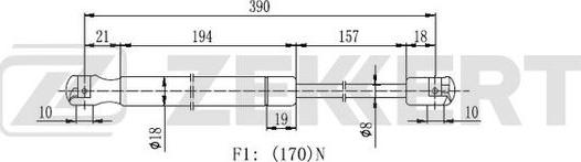 Zekkert GF-2217 - Газовая пружина, упор unicars.by