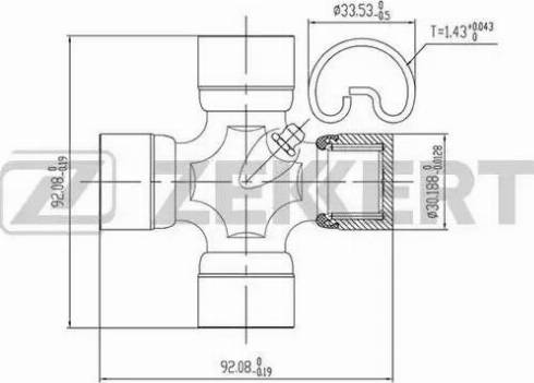 Zekkert KG-1125 - Шарнир, продольный вал unicars.by