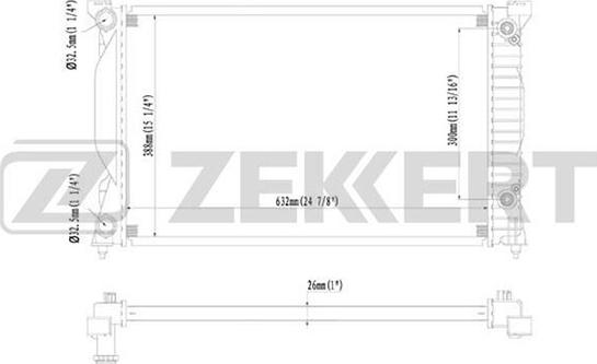 Zekkert MK-1431 - Радиатор, охлаждение двигателя unicars.by