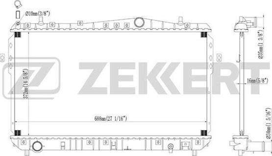 Zekkert MK-1094 - Радиатор, охлаждение двигателя unicars.by