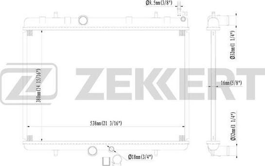 Zekkert MK-1091 - Радиатор, охлаждение двигателя unicars.by