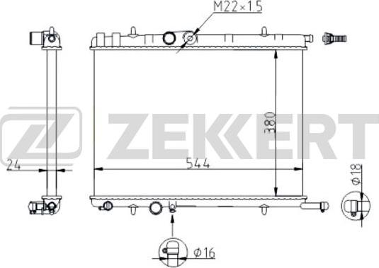 Zekkert MK-1086 - Радиатор, охлаждение двигателя unicars.by